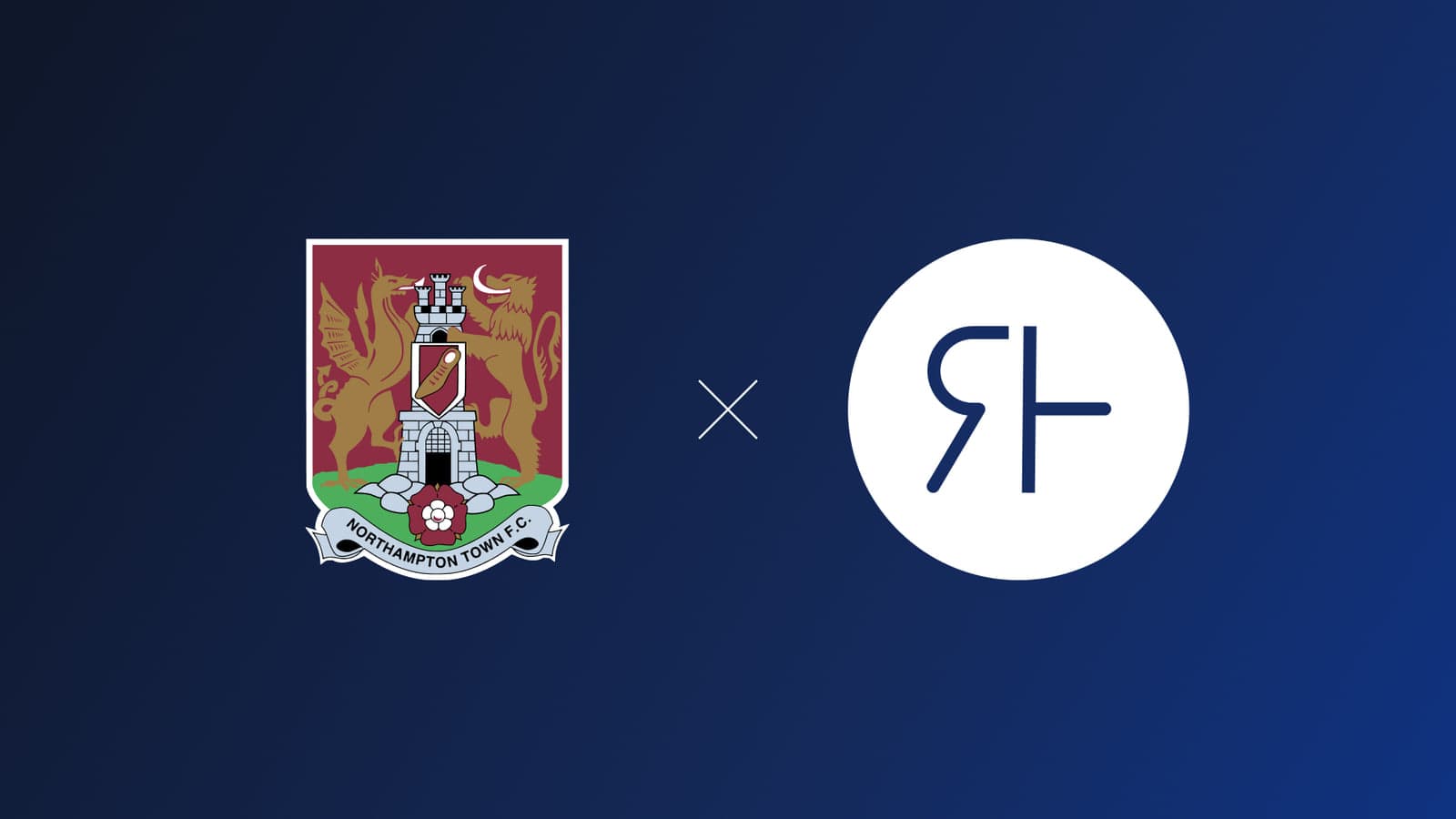 Northampton Town Football Club crest alongside the RightsHub logo on navy
